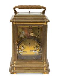A Rare 'Giant' Gorge-Cased Brass Carriage Clock