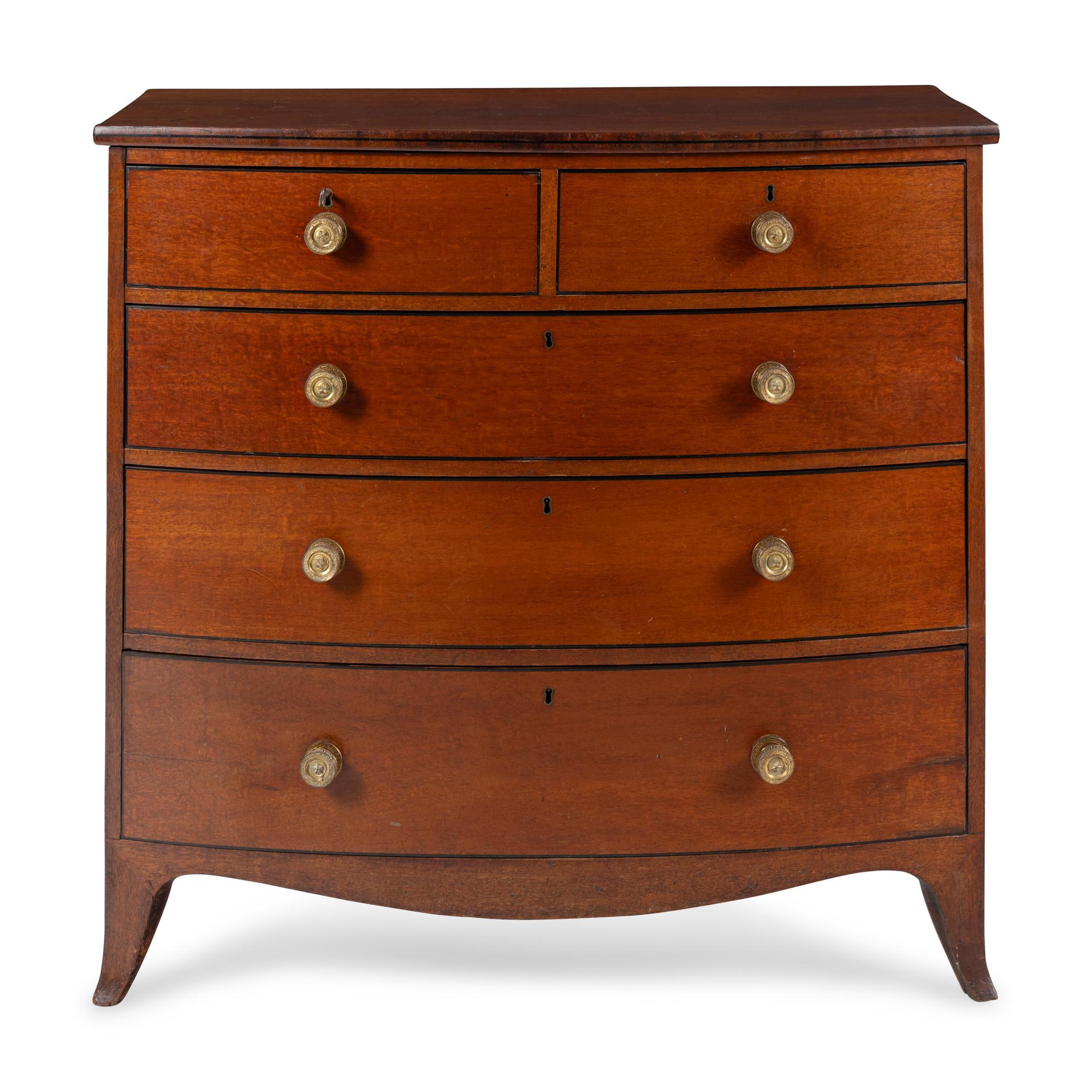 A Regency Mahogany Bowfront Chest of Drawers