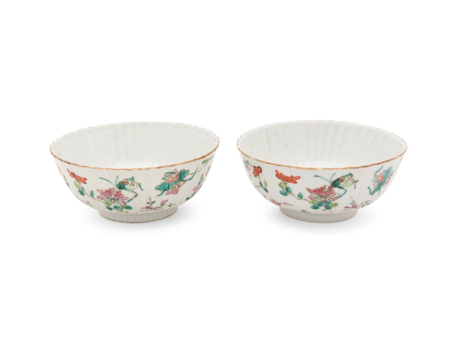A Pair of Chinese Famille Rose Bowls