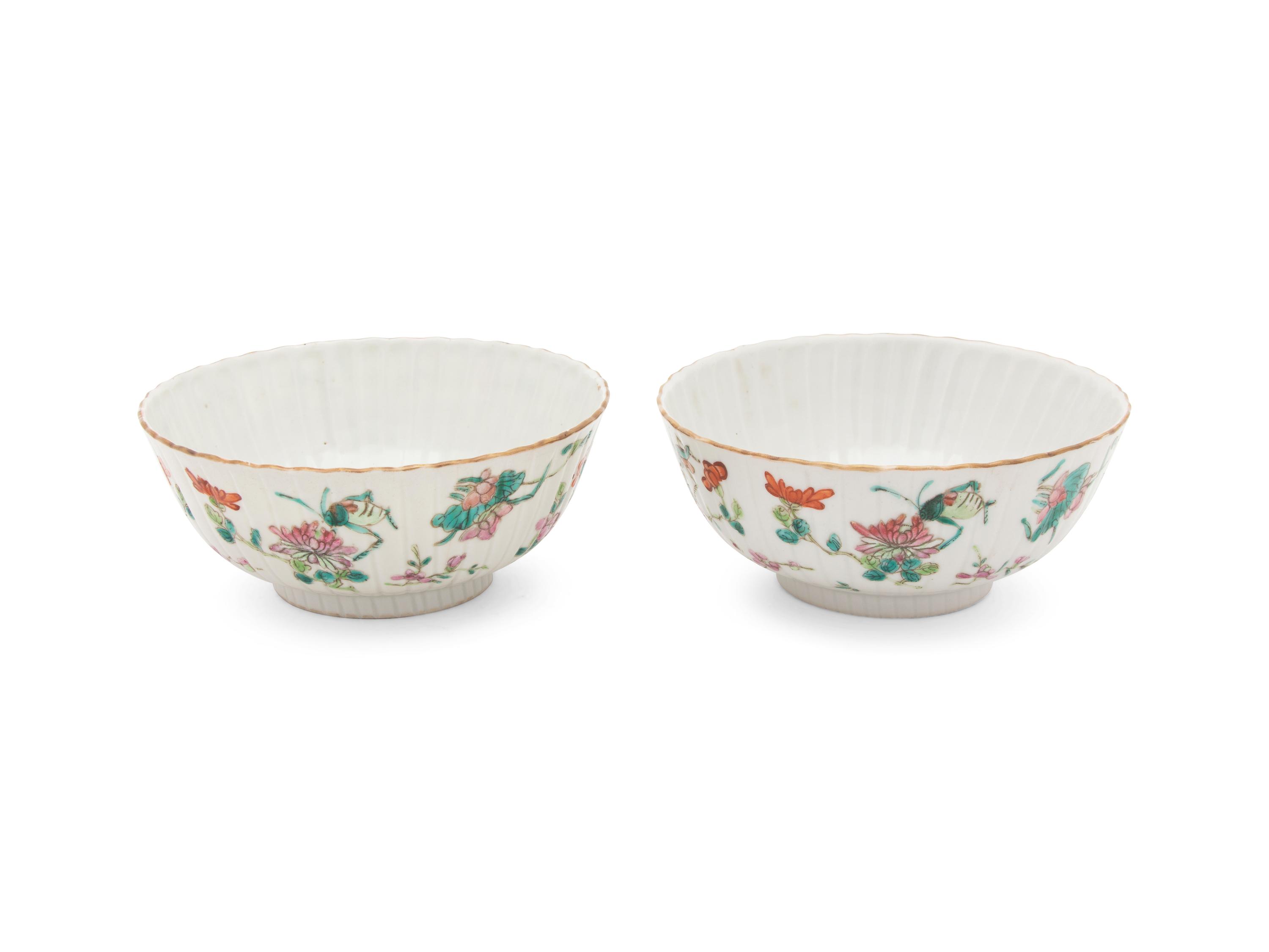 A Pair of Chinese Famille Rose Bowls