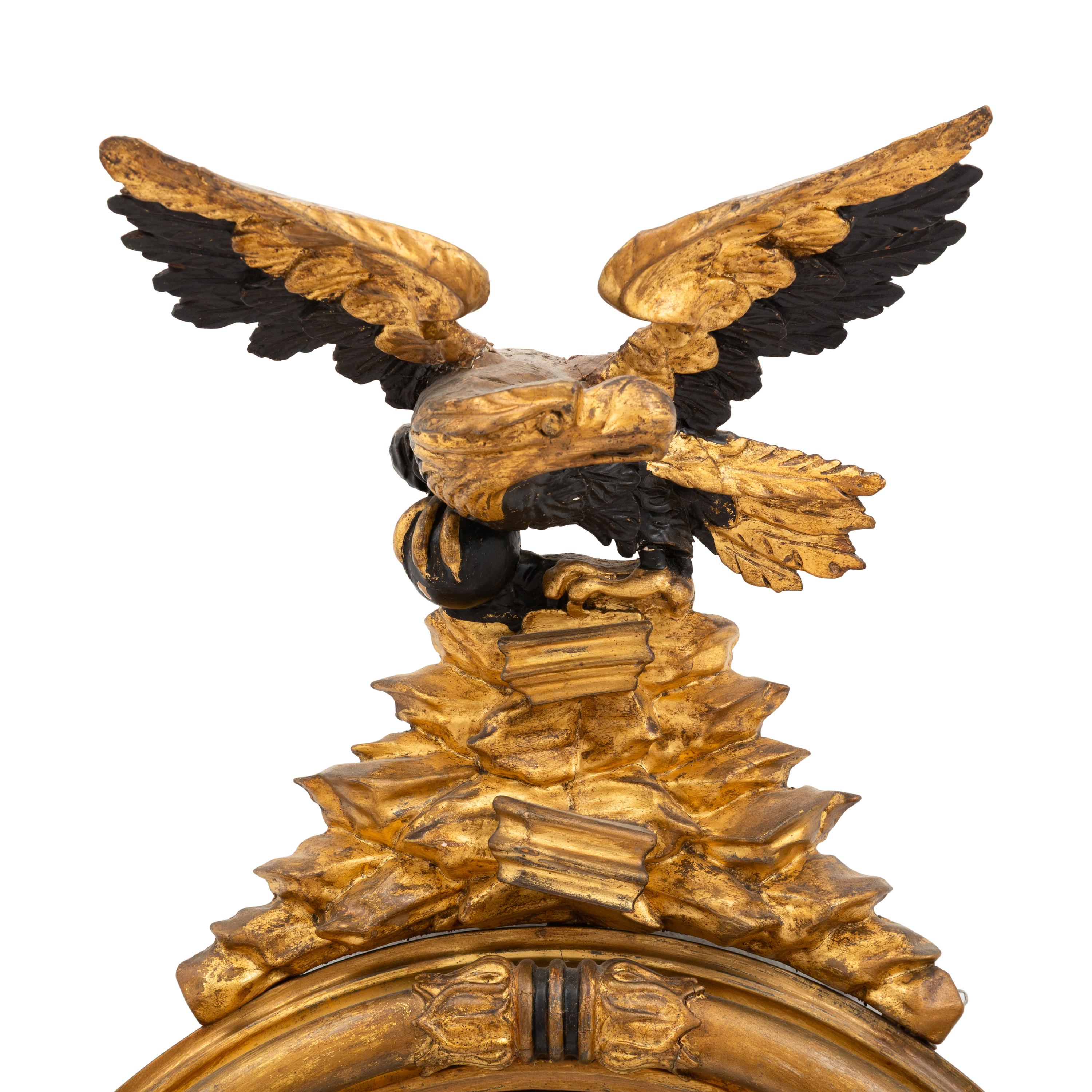 A Regency Giltwood Convex Mirror