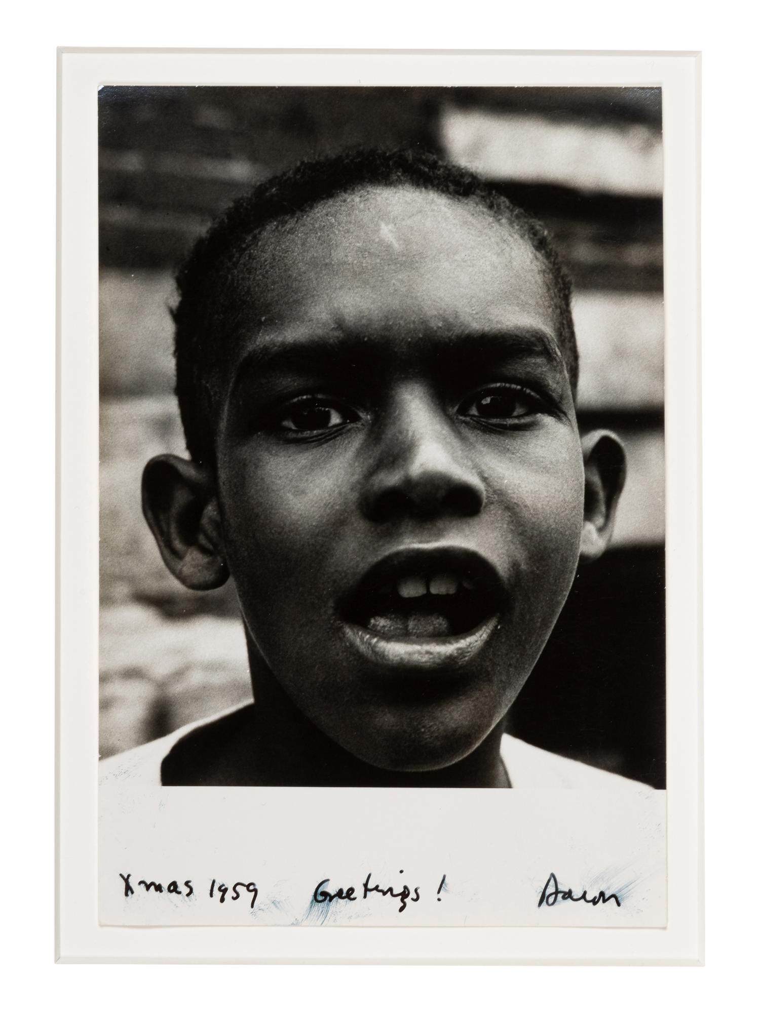 [PHOTOGRAPHY]. 2 photos of young Black subjects, incl. Boy, from "Harlem Document" by Aaron Siskind.