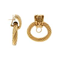 DAVID YURMAN, CONVERTIBLE YELLOW GOLD EARCLIPS