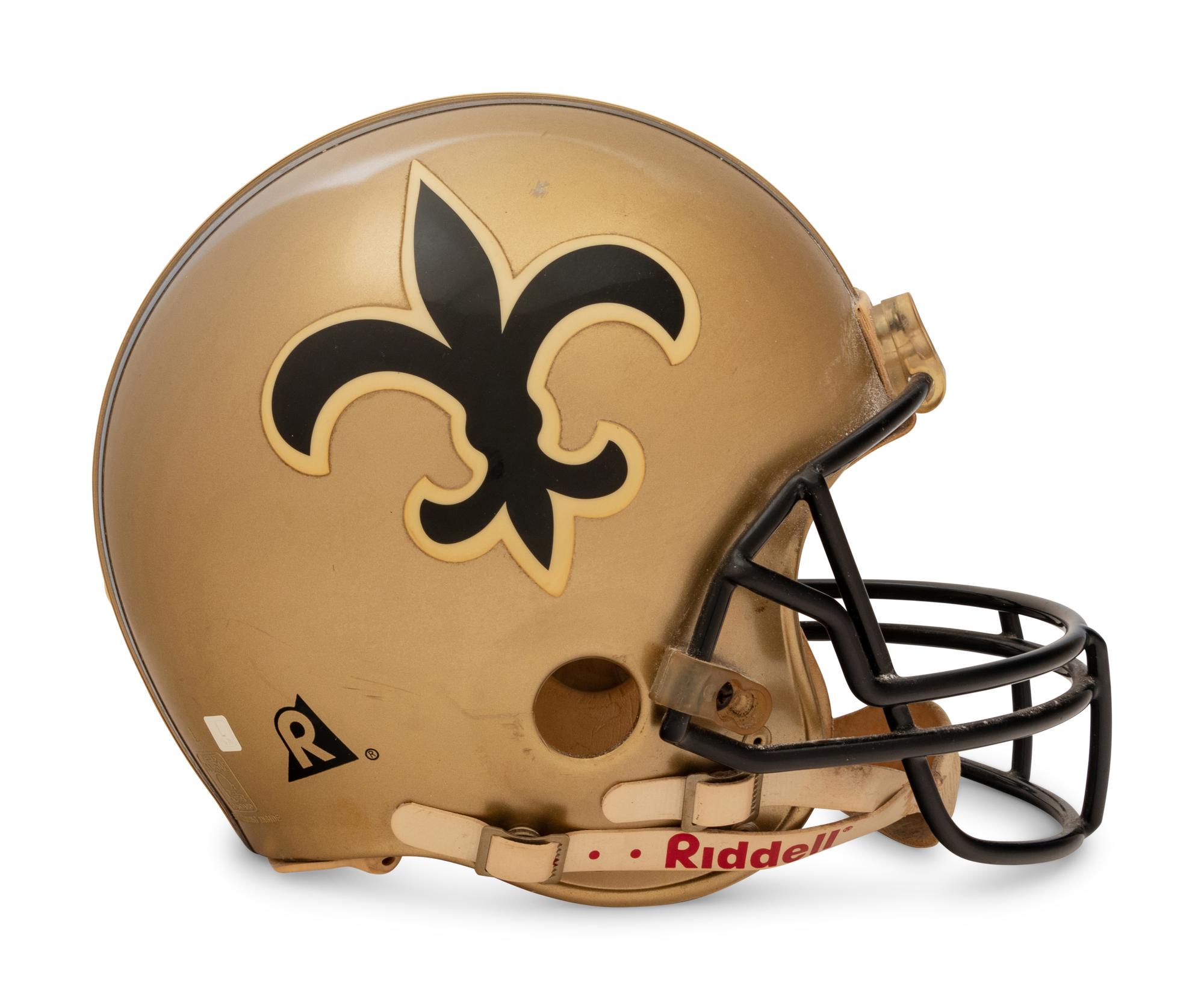 A New Orleans Saints Riddell Football Helmet Formerly Displayed at Mike Ditka's Restaurant
