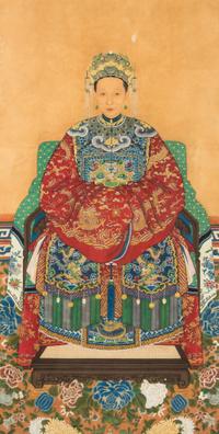 Two Ancestor Portraits 51 x 21 inches (image). — 19TH CENTURY