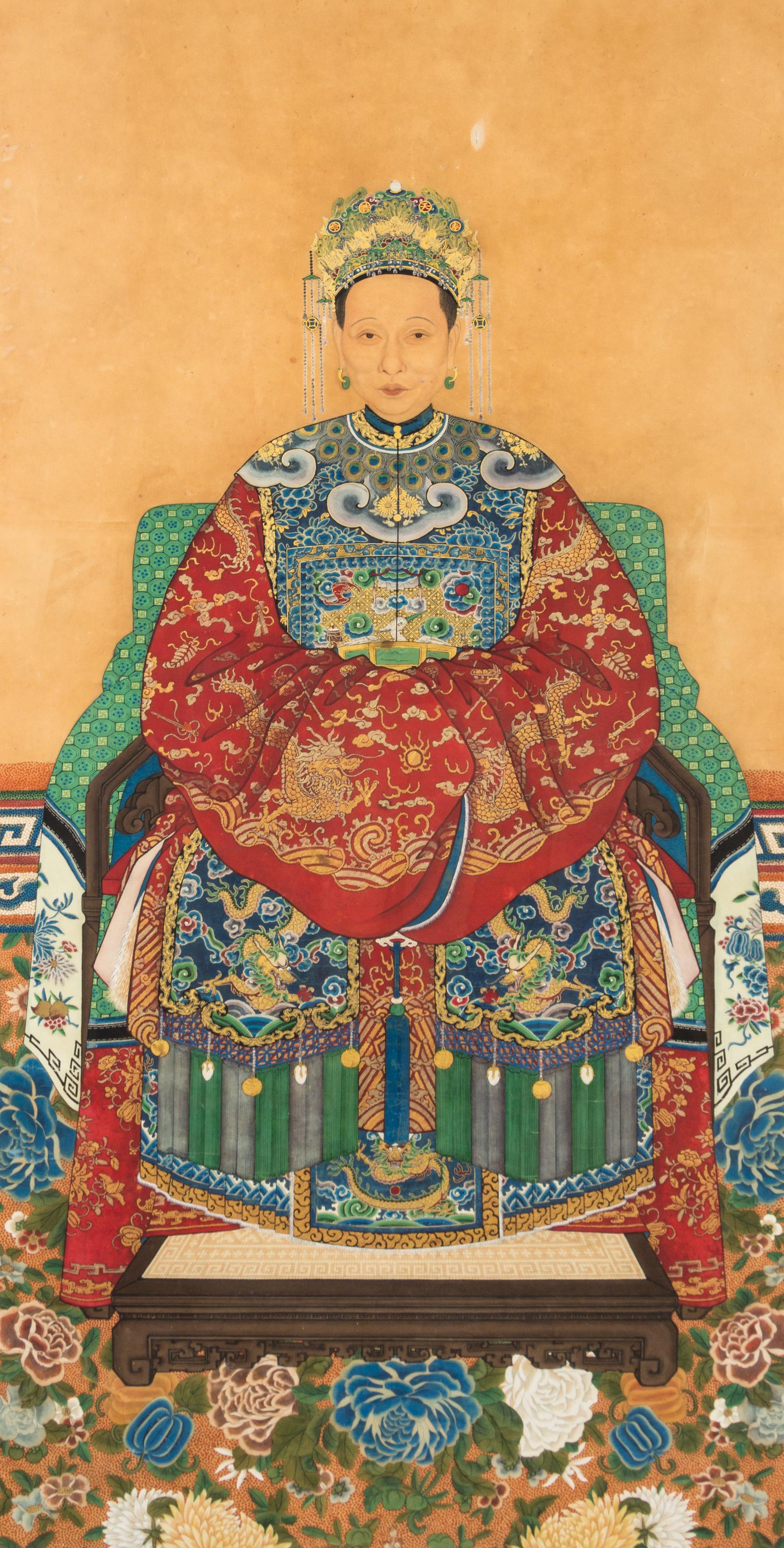 Two Ancestor Portraits 51 x 21 inches (image). — 19TH CENTURY