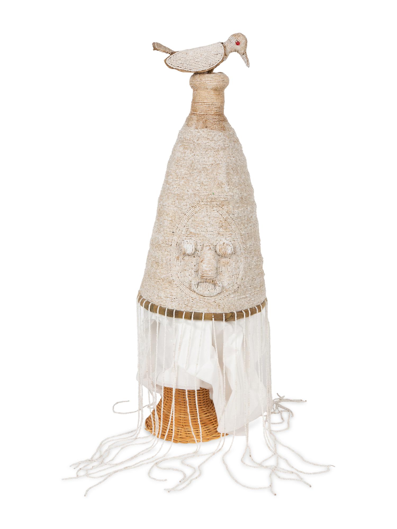 A Group of Three Yoruba Beaded Headdresses and Two Talisman Panels — 20TH CENTURY