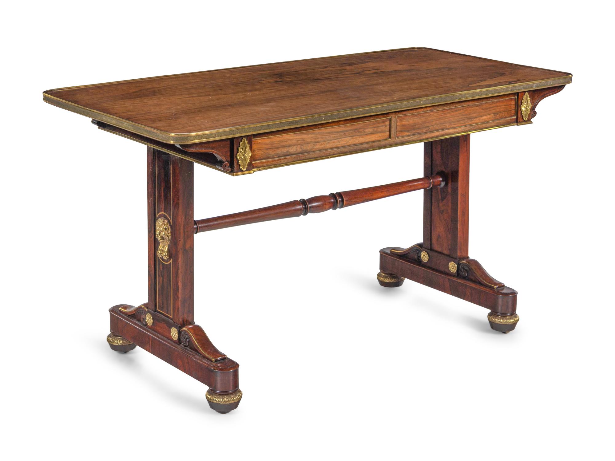 A Regency Gilt Bronze Mounted Rosewood Sofa Table