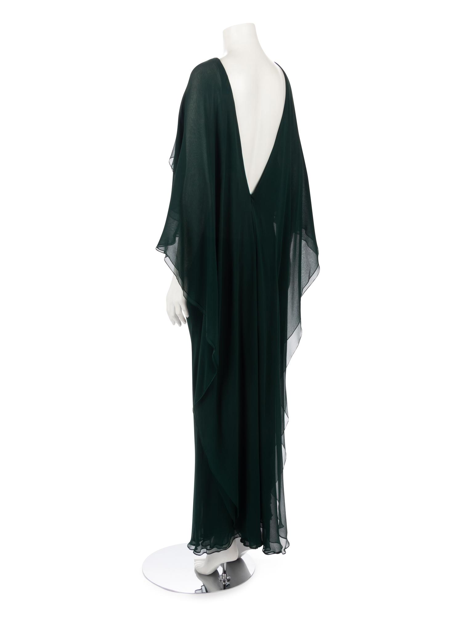 Halston Crepe Chiffon Evening Dress, 1970s