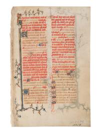 ENGLISH ILLUMINATOR A leaf from an English Breviary, in Latin, illuminated manuscript on parchment [England, c. 1340-1360]