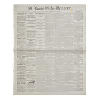 [Indian Wars] [Custer, George A.] A Secretary of State's Copy of This St. Louis Newspaper, Reporting on the Recent Battle of Little Big Horn: "The Horrible Story...Confirmed"