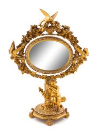 A Continental Giltwood Dressing Mirror Height 28 inches. — 19TH CENTURY