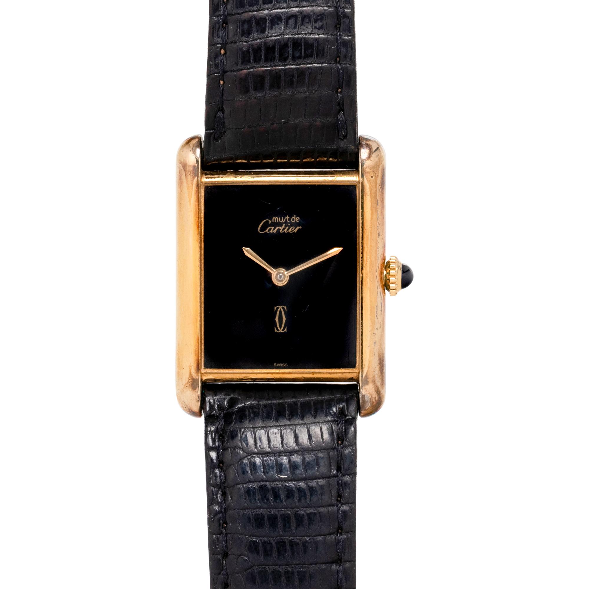 CARTIER, GOLD VERMEIL 'MUST DE CARTIER' WRISTWATCH