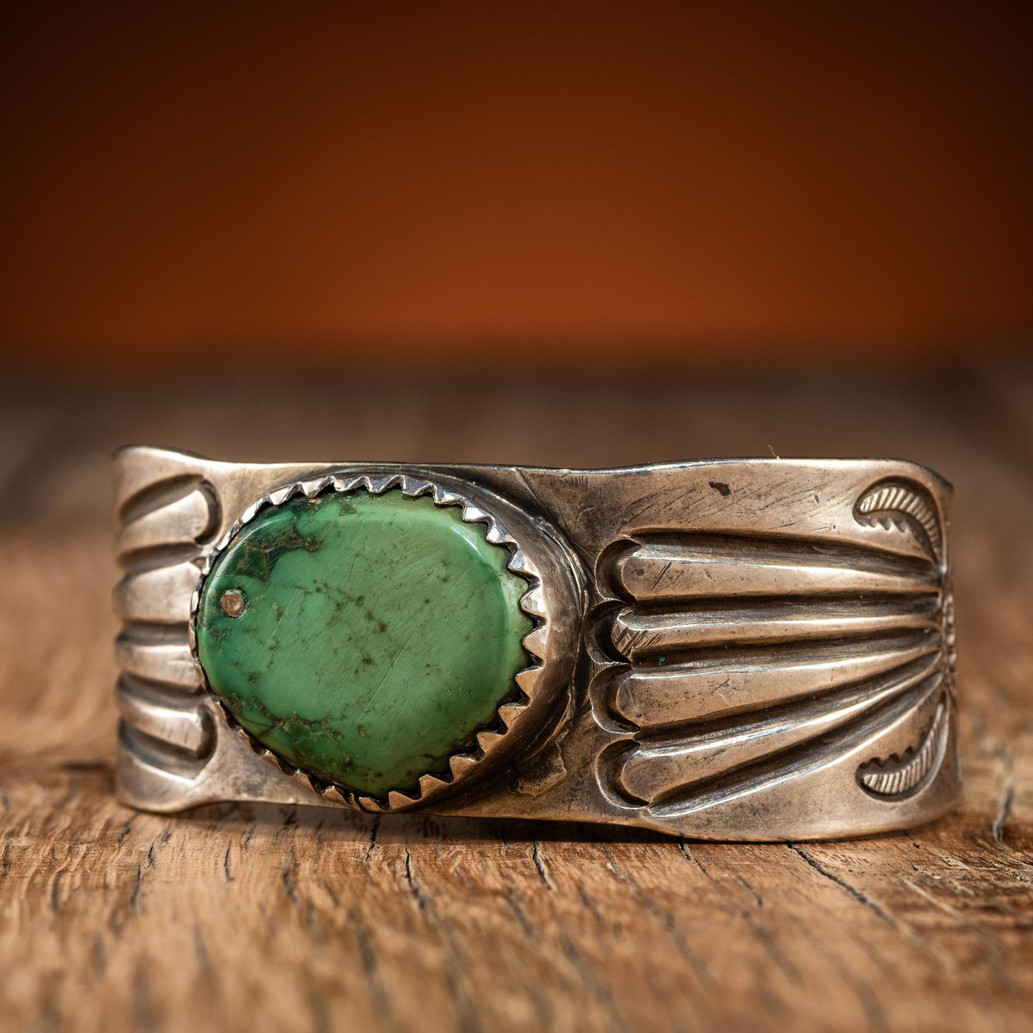 Navajo Silver and Turquoise Cuff Bracelet