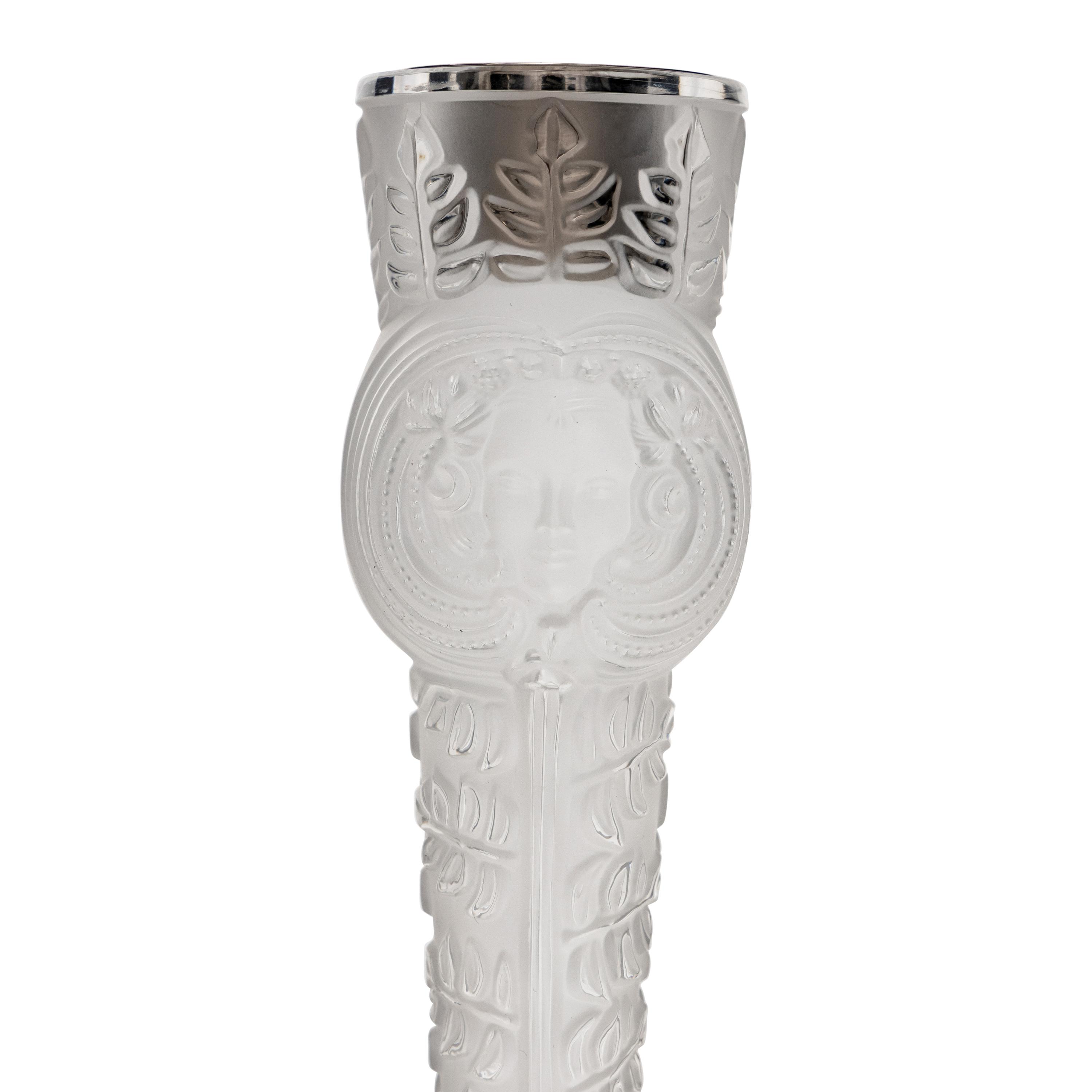 A Pair of Lalique Psyche Candlesticks