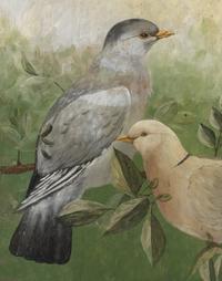 A Three Pigeons Green Painted Tôle Pub Sign