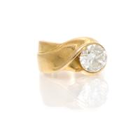 An 18 Karat Yellow Gold and Diamond Ring, 6.40 dwts.