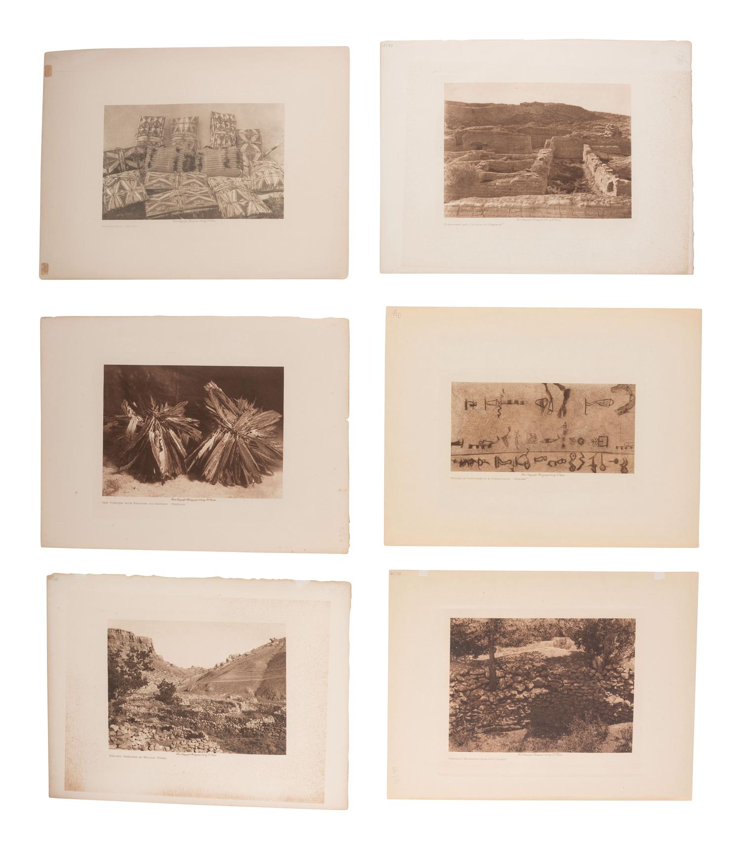 CURTIS, Edward (1868-1952). 30 photogravures of Native American women, children, artifacts, artwork.