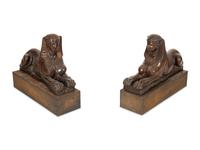 A Pair of Italian Bronze Sphinxes — 19th/20th Century