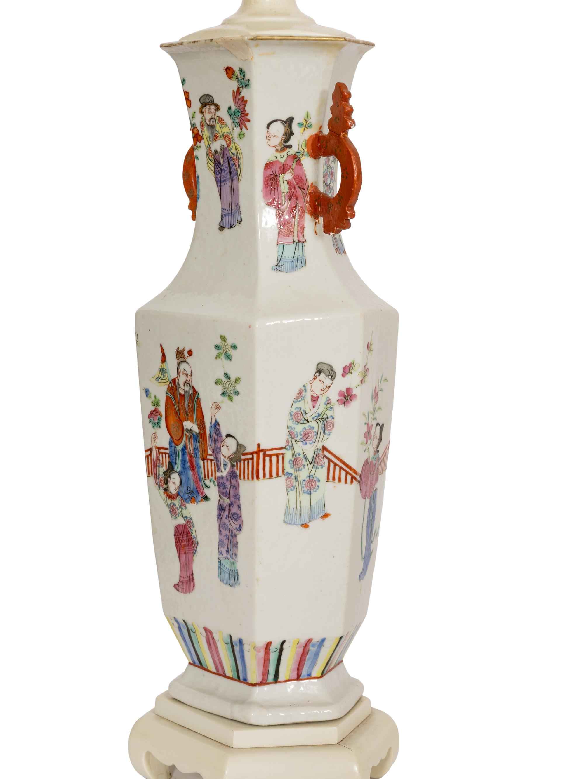 A Chinese Porcelain Vase Mounted as a Lamp