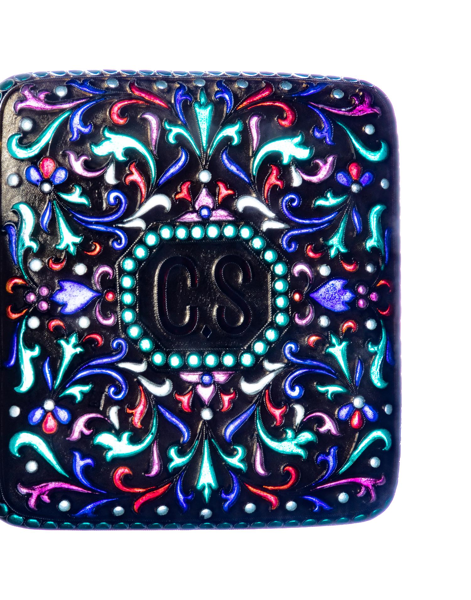 A Russian Silver and Plique-à-Jour Enameled Cigarette Case