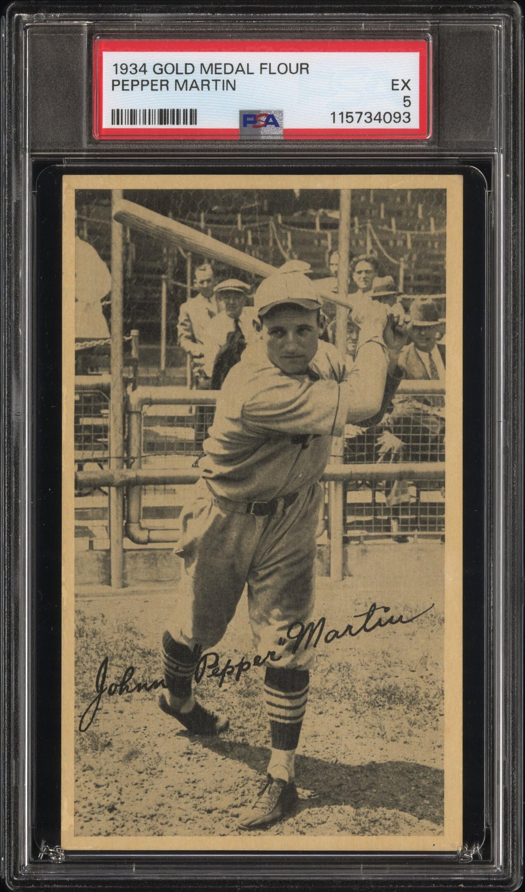A 1934 Gold Medal Flour Pepper Martin Baseball Card (PSA 5 EX)