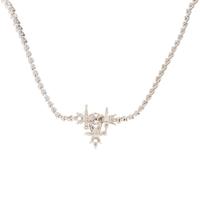 DIAMOND AND WHITE GOLD FLOWER NECKLACE