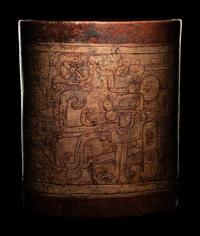 A Maya Incised Cylinder Vessel