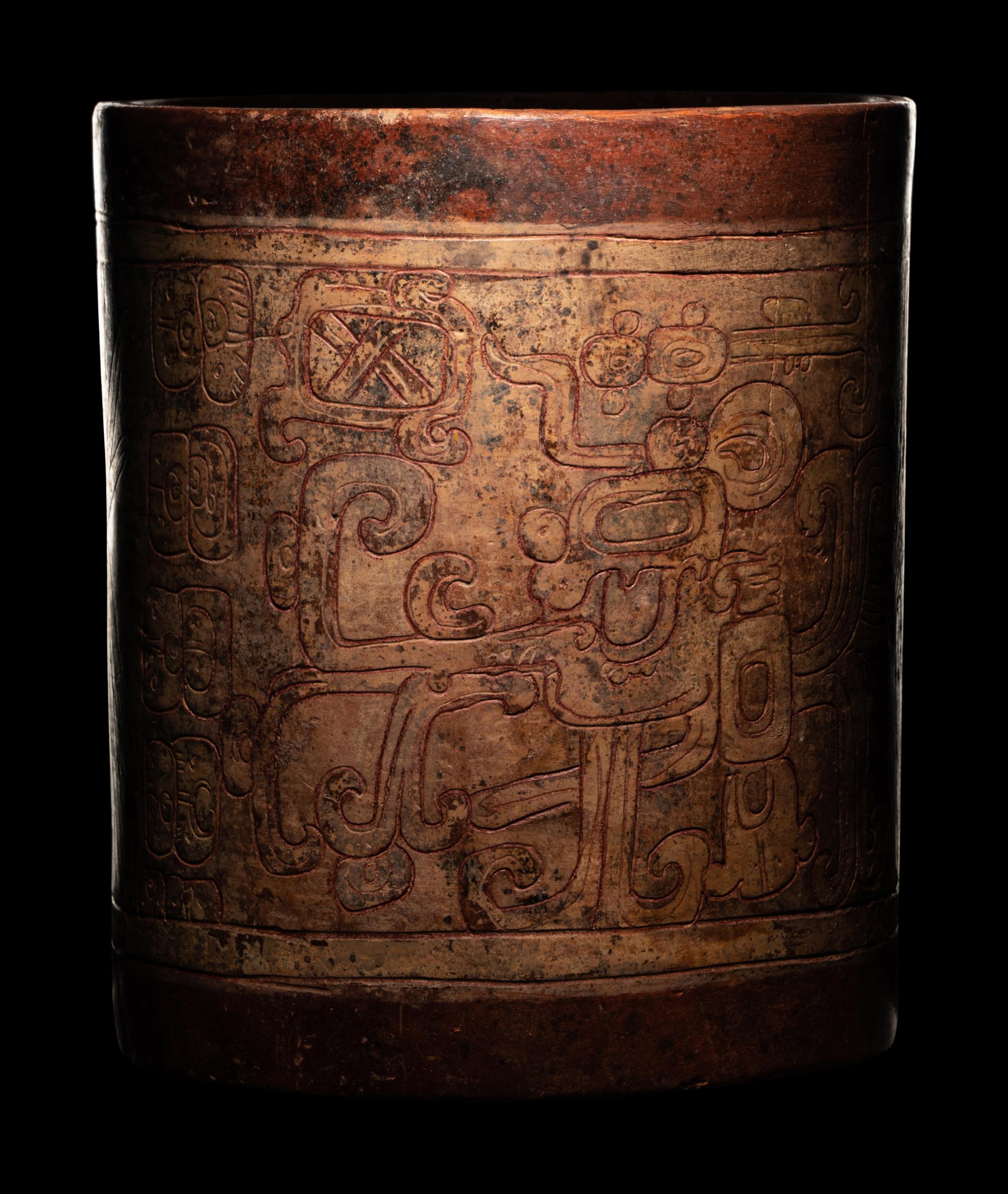 A Maya Incised Cylinder Vessel
