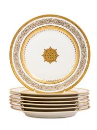 Two Sets of Gilt Porcelain Dinner Plates