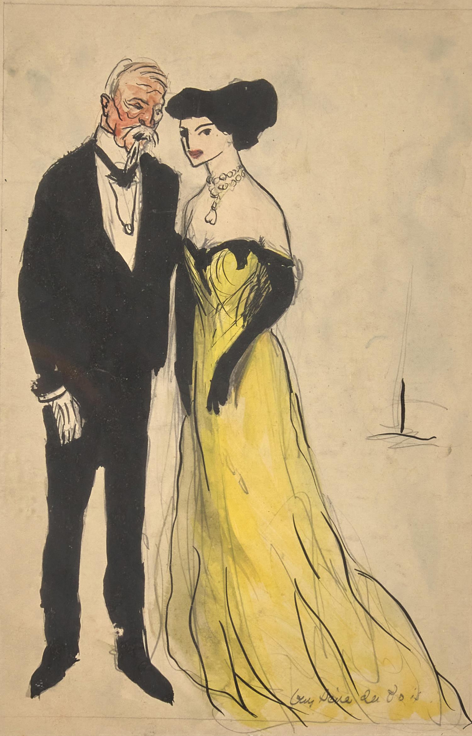 Two Works: The Artist and His Model; with Ballroom Couple (A Double-Sided Work); together with Cabaret , 1905 (2)