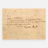 [Declaration of Independence] [Connecticut] Wolcott, Oliver Autograph Note, signed