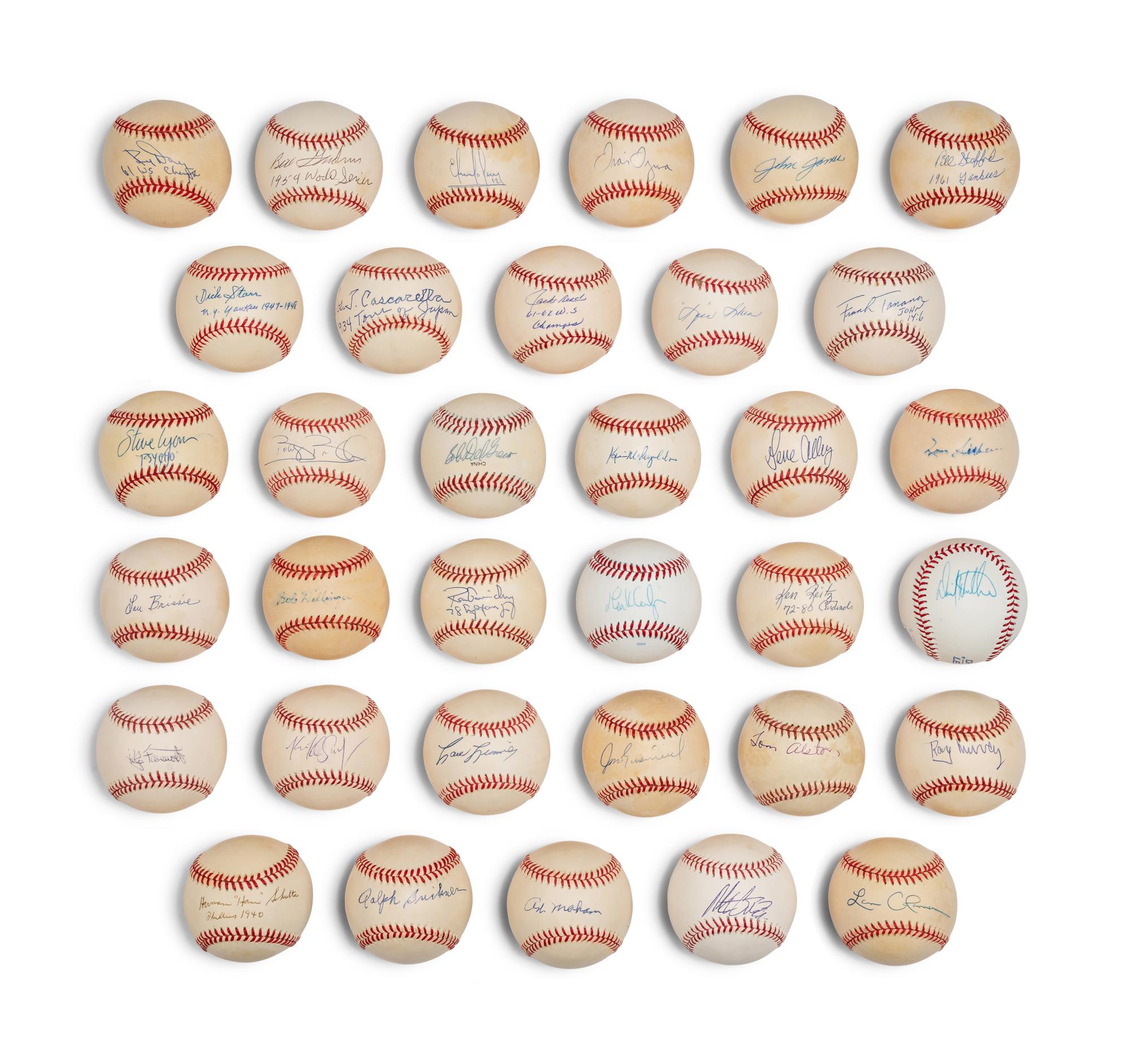 Bases Loaded Signed Autograph Baseball Group No. 25