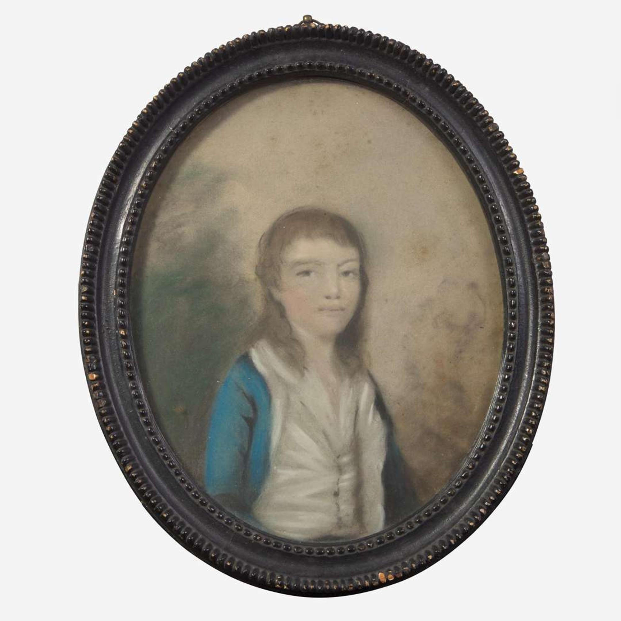 Attributed to the Sharples Family Two Portraits: A Father and Son