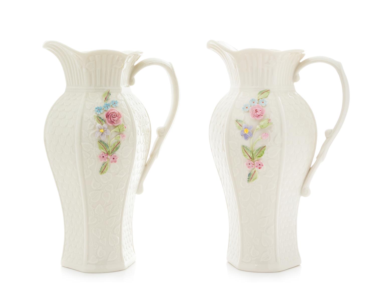 Two Belleek Millennium Pitchers Height 10 1/4 inches. — MILLENNIUM MARK (2000)