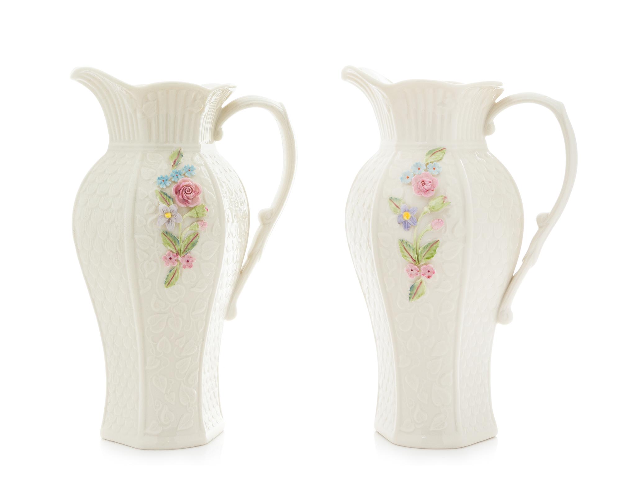 Two Belleek Millennium Pitchers Height 10 1/4 inches. — MILLENNIUM MARK (2000)