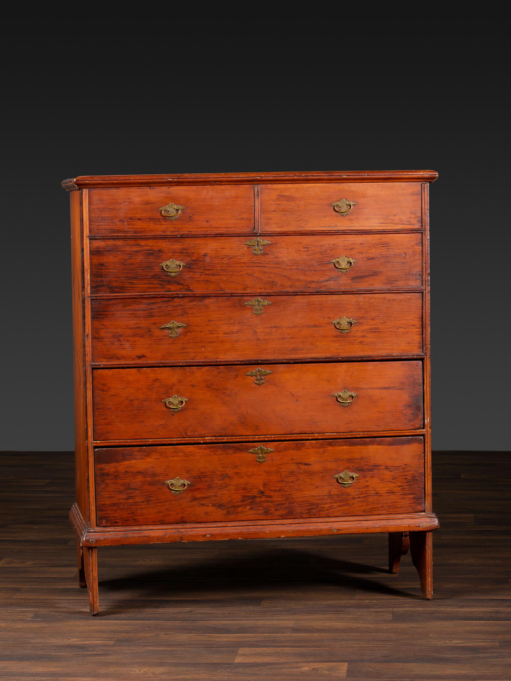 A William and Mary Pine Two-Drawer Blanket Chest