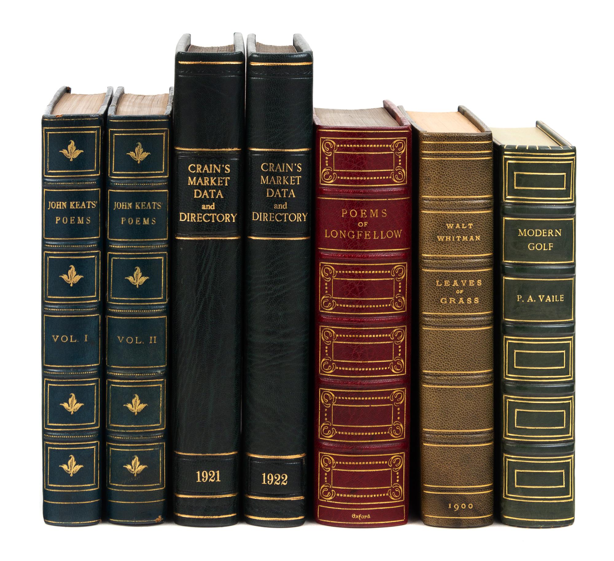 [BINDINGS -- ASPREY]. A group of 5 works, finely bound by Asprey or expertly bound to style.
