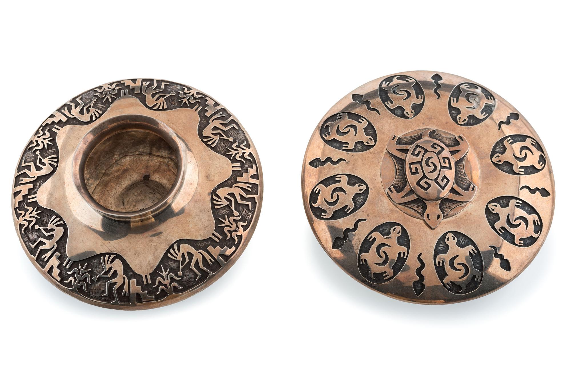 Pair of Silver Overlay Jars