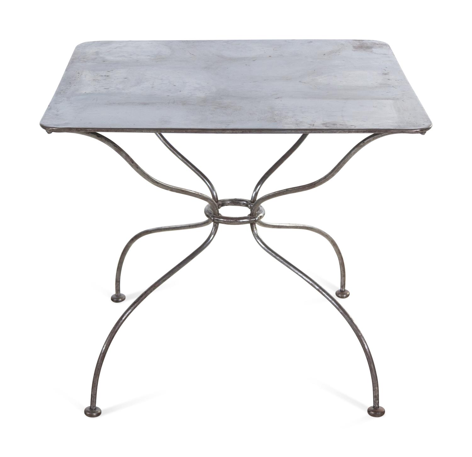 A Brushed Metal Breakfast Table