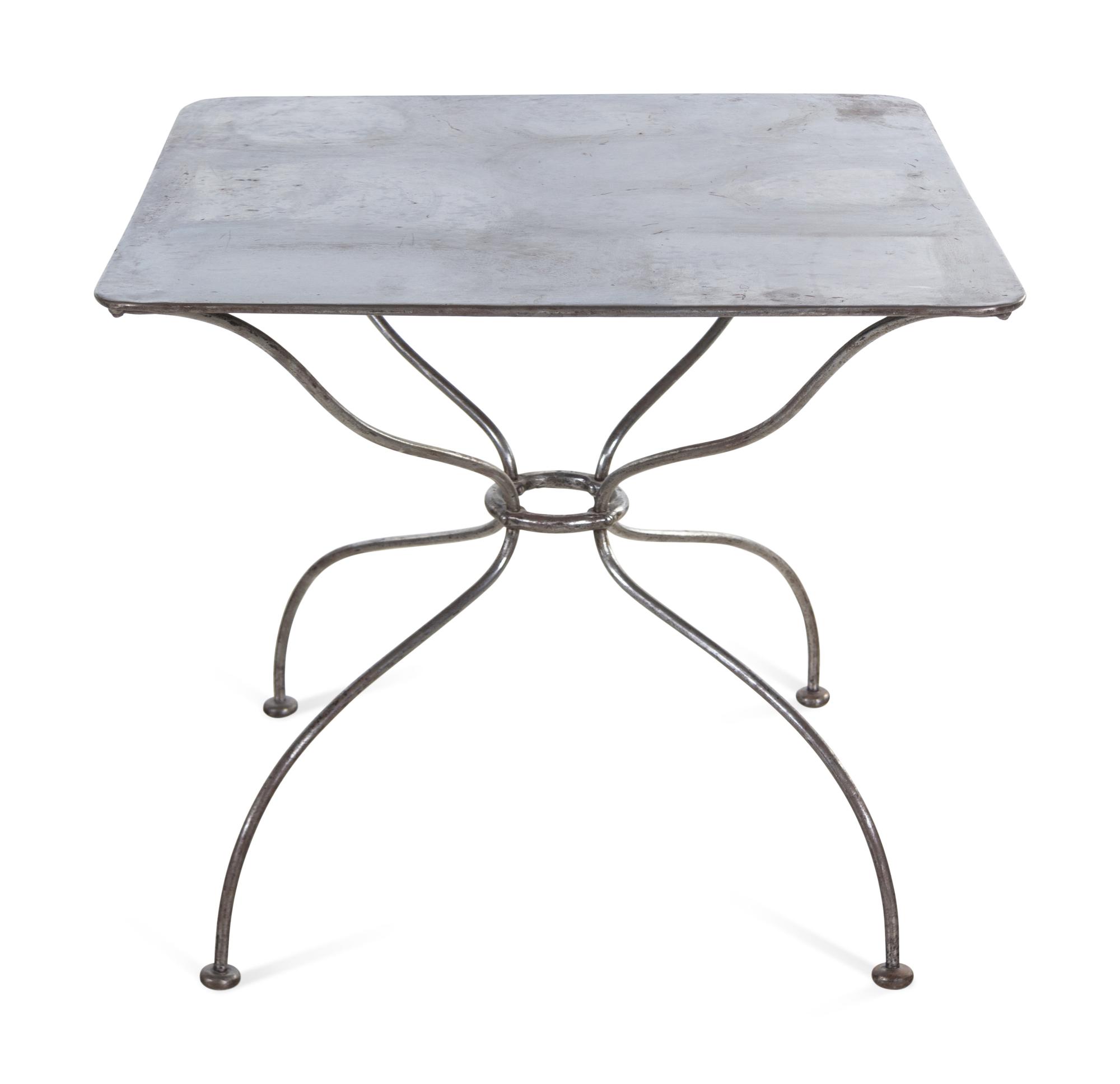 A Brushed Metal Breakfast Table