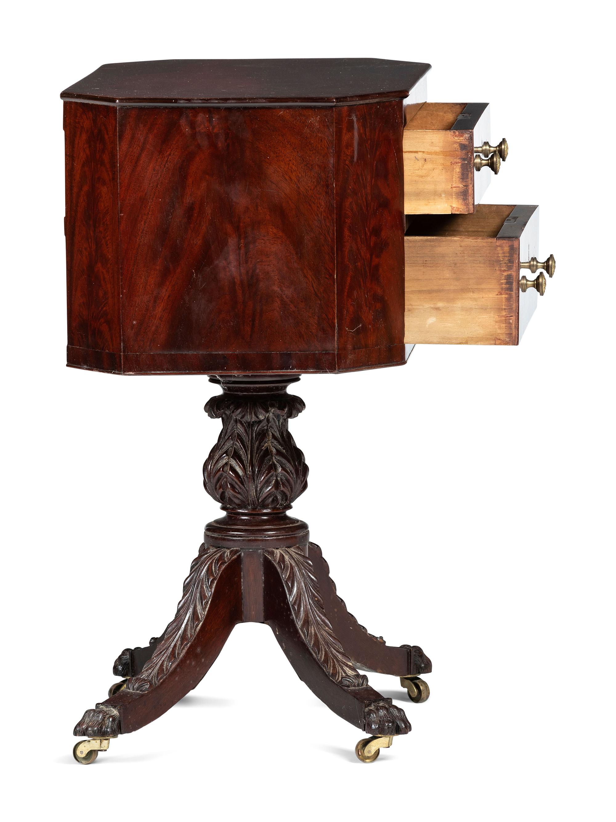 A Classical Figured Mahogany Octagonal-Top Work Table