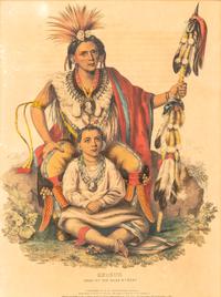 Four Hand-Colored Lithographs by McKenney and Hall