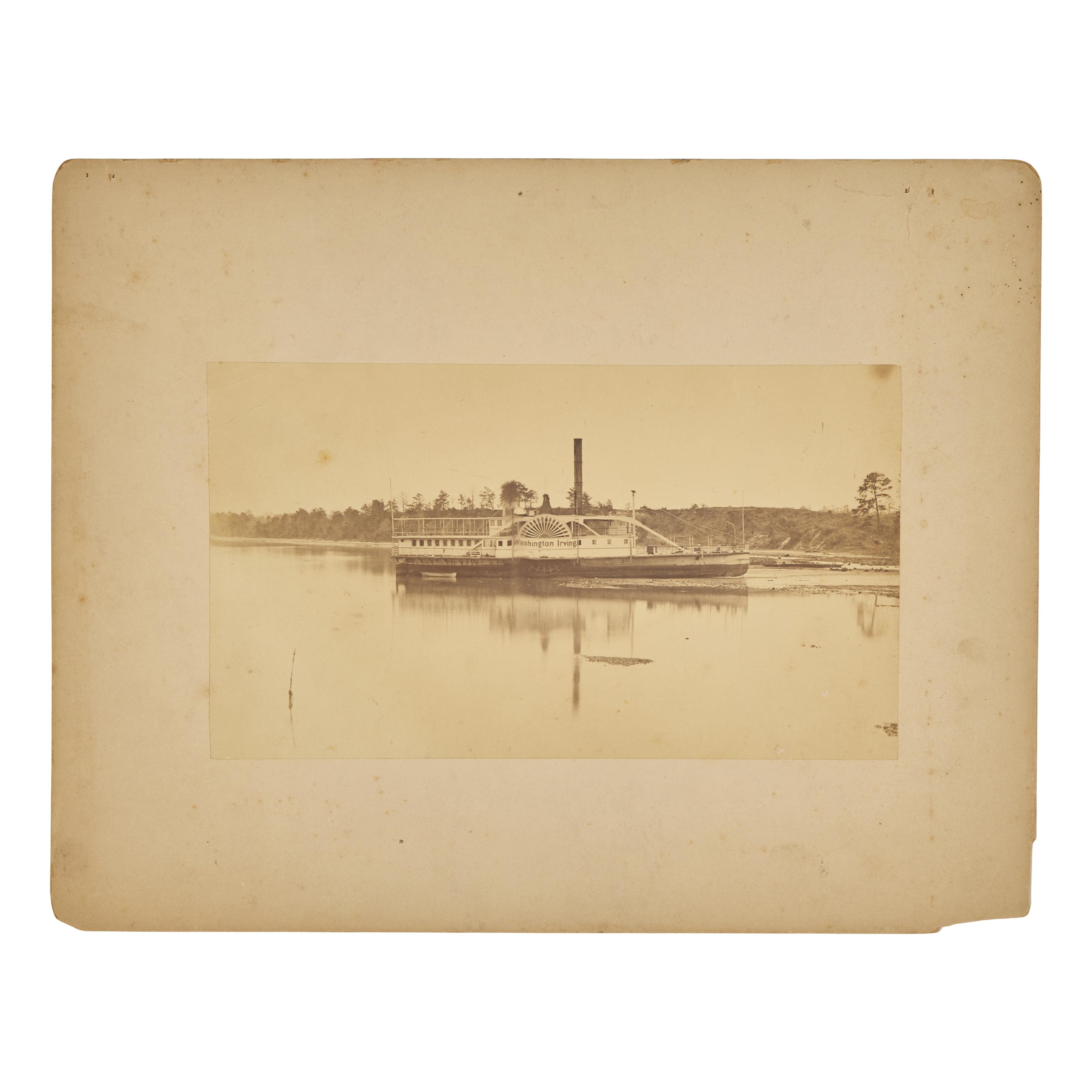 [Early Photography] Group of 39 photographs with Naval interest, including views of the Naval Academy and USS Massachusetts