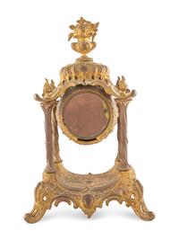 A Louis XV Style Gilt Metal Mantel Clock