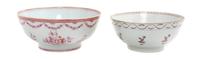 Two Chinese Export Porcelain Center Bowls Diameter of larger 10 1/8 inches. — 19TH CENTURY