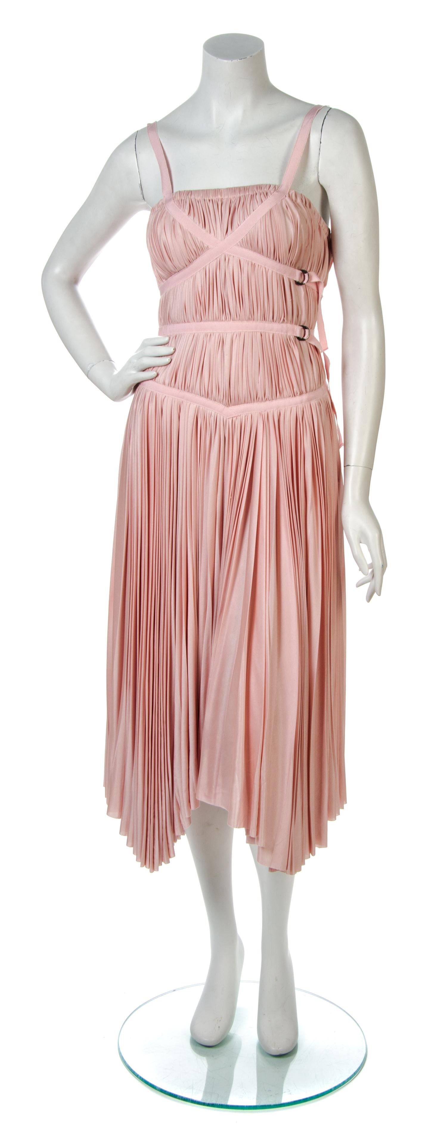 A Prada Pink Silk Pleated Dress,