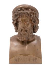 A Grand Tour Bronze Bust of Asclepius