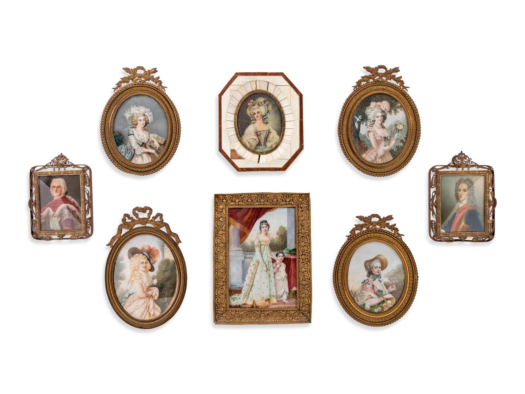 Eight Continental Portrait Miniatures