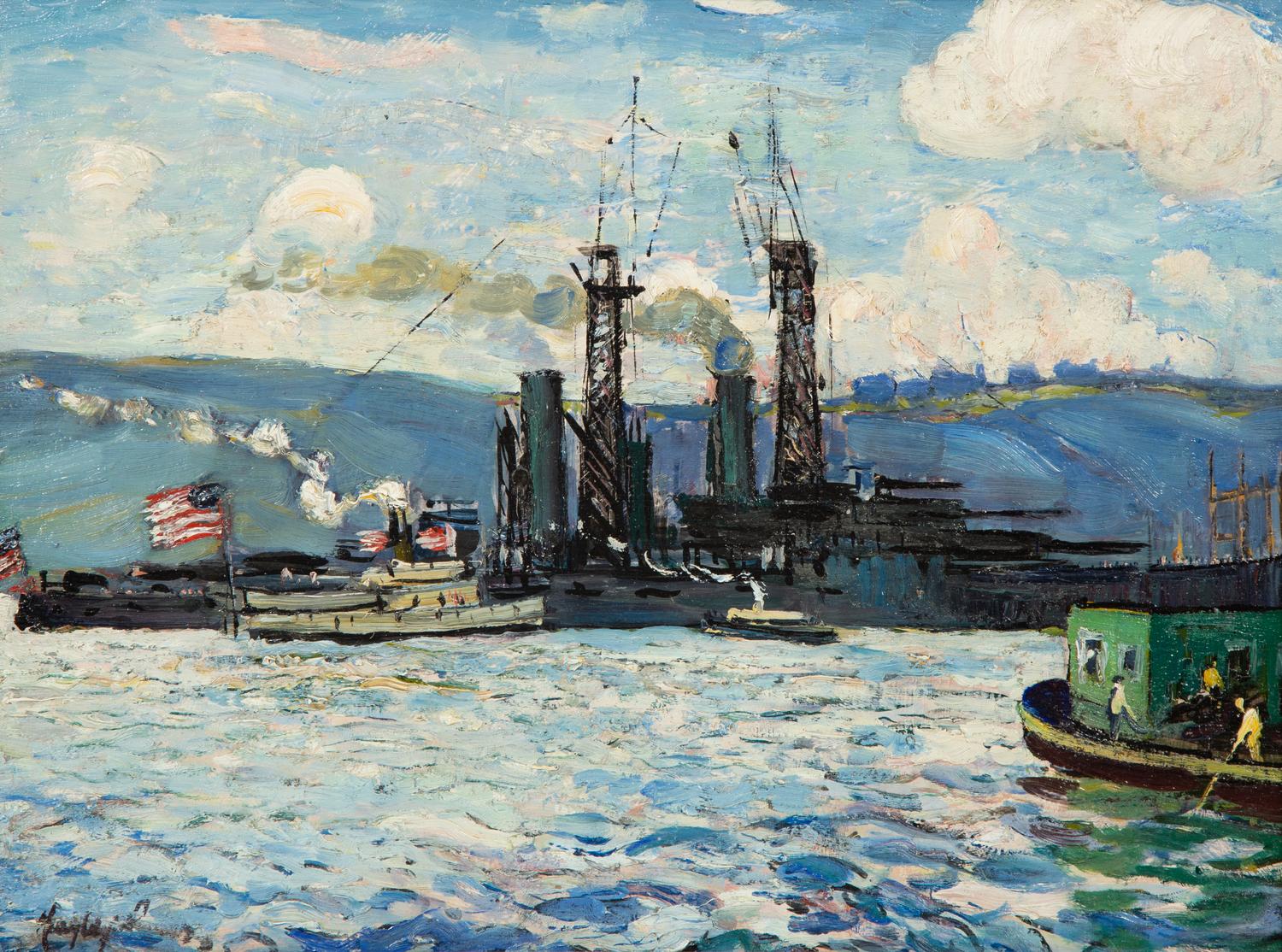 Battleship on the Hudson